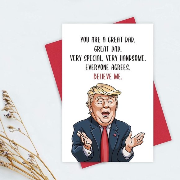 Donald Trump Card for Dad, Funny Birthday Card for Father, Christmas Gift Daddy - Picture 3 of 9